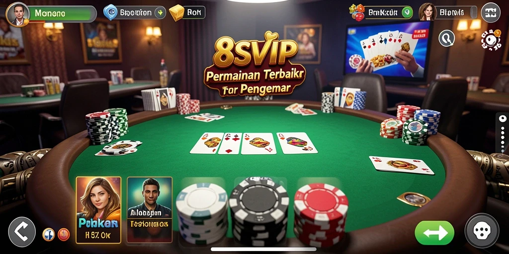 Tampilan gameplay poker yang mendebarkan di 8SVIP.