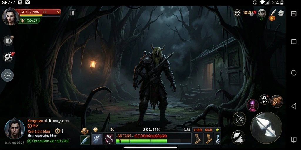 Gameplay seram di GF777 dengan kegelapan yang menakutkan.