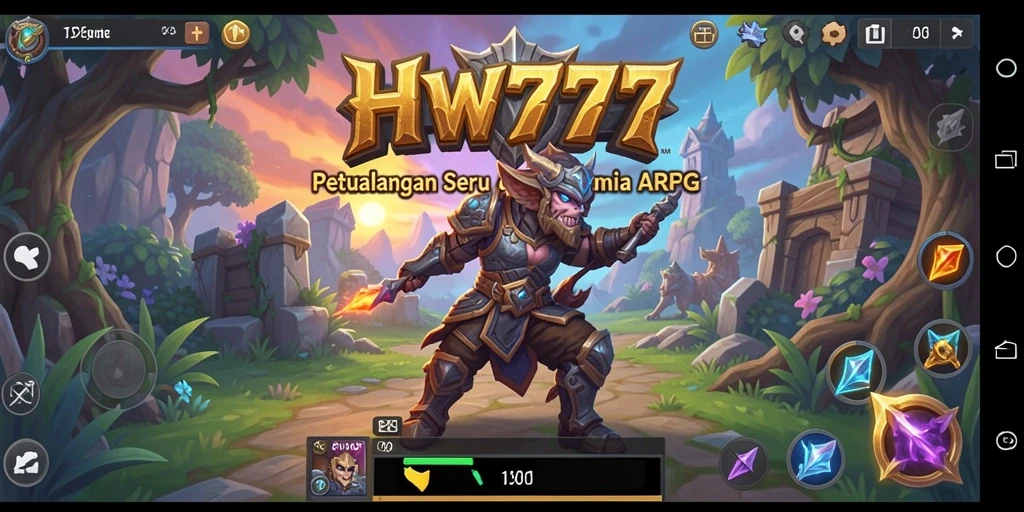 Tampilan gameplay HW777 yang epik dan mendebarkan dalam dunia ARPG.