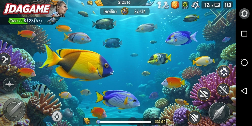 Tampilan gameplay menarik dari IDAGAME saat menembak ikan.