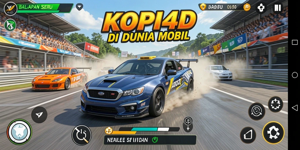 Tampilan gameplay KOPI4D yang menegangkan saat balapan.