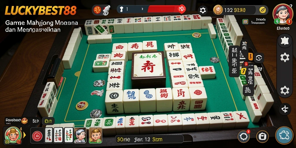 Tampilan gameplay menegangkan dalam LUCKYBEST88 dengan grafis Mahjong yang menawan.