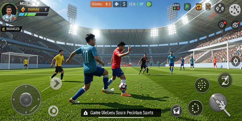 Tampilan screenshot MG525 menampilkan aksi mendebarkan dalam permainan olahraga.