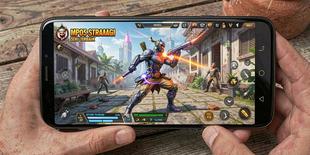 Tampilan utama gameplay MPO555 menunjukkan pertempuran yang strategis dan mendebarkan.