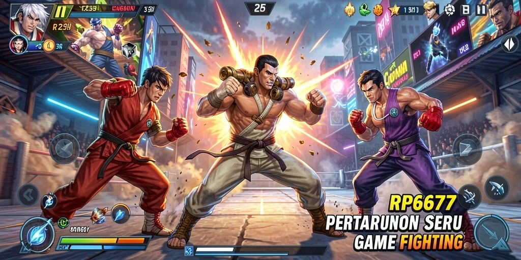 Tampilan gameplay RP6677 yang mendebarkan saat bertarung.