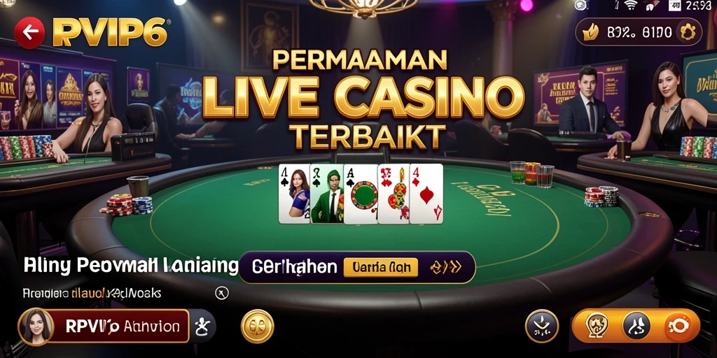 Tampilan antarmuka RPVIP6 yang modern dalam gameplay Live Casino.