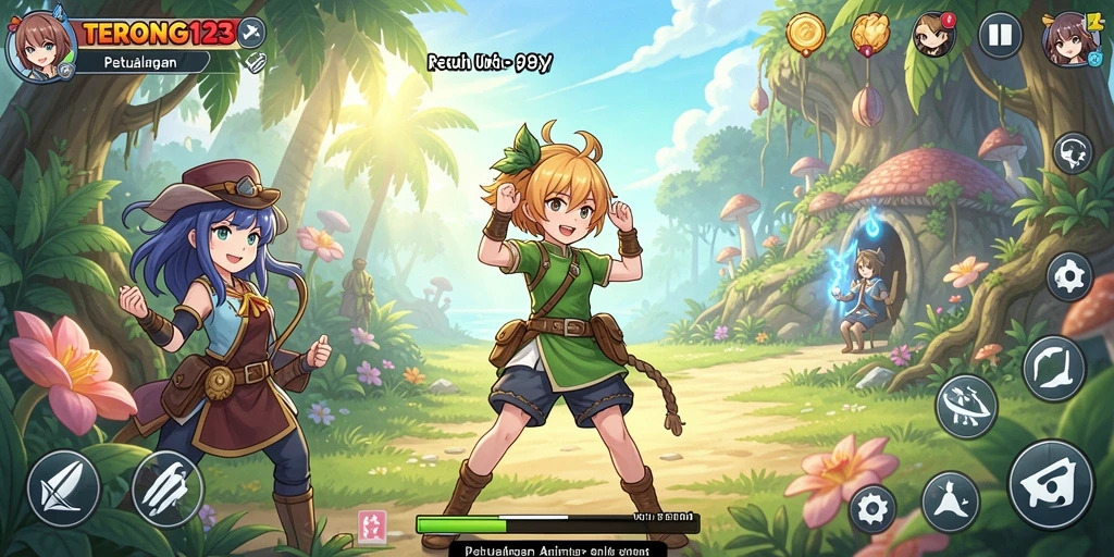 Tangkapan layar utama menunjukkan aksi seru dalam gameplay Anime.
