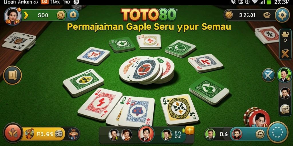Screenshot utama TOTO80 yang menampilkan keseruan gameplay Gaple.