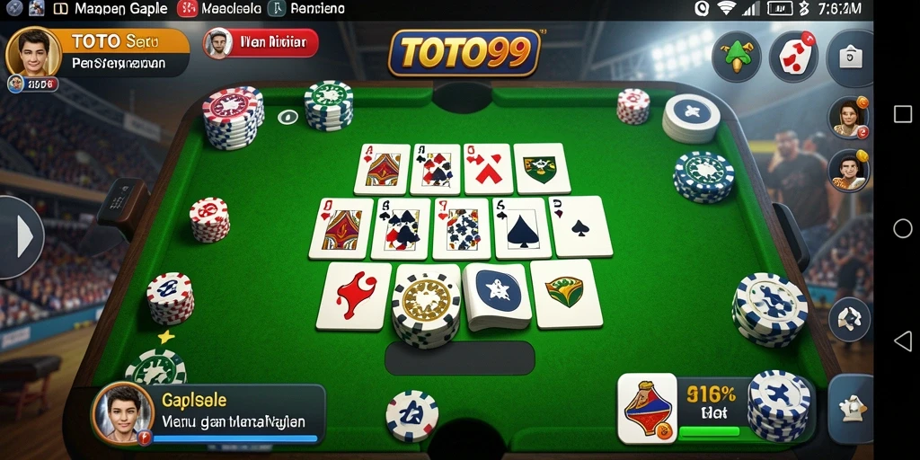 Screenshot utama TOTO99 menampilkan gameplay seru Gaple.