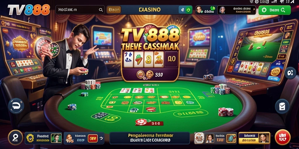 Tampilan gameplay Live Casino yang menakjubkan di TV888.