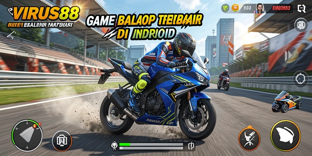 Gameplay menegangkan dalam balap motor yang penuh akselerasi.