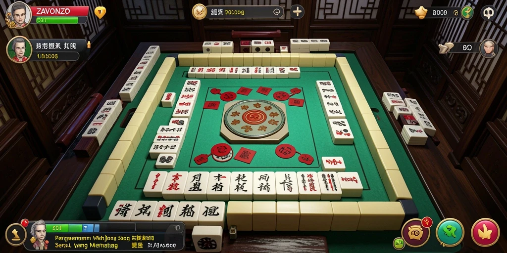 Tampilan gameplay ZAVONZO yang menawan dan menarik dalam permainan Mahjong.